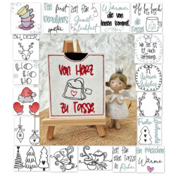 2€ ZUSATZTÜRCHEN 18. Dezember - Stickserie - ITH Teebeutel Verpackung